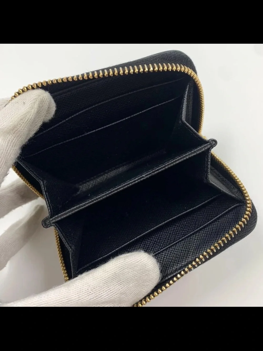 Prada Black Saffiano Leather Zip Wallet